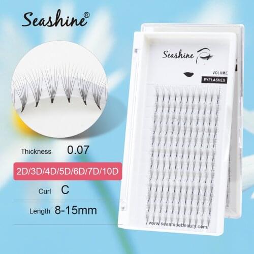 Seashine Lashes Premade-Volume-Fans 2D-10D C 0.07 Russian Volume Professional Faux Mink Eyelash Extensions