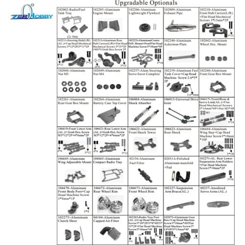 Hsp Racing RC Car Alloy Upgrade Parts for 1/10 Scale Off Road Nitro Powered Buggy RC Car Model 94105 94106 Portion Two