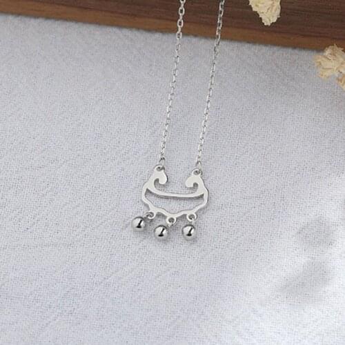 Fine Jewelry Lucky Lock Pendant Necklace Fashion Long Life Lock Tassel Bead Creative Silvery Choker For Women Wedding Birthday