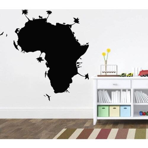 Africa Map Wall Decal African Wild Ecology Home Interior Designs Art Office Decoration Vinyl Wall Stickers Removable Mural S339