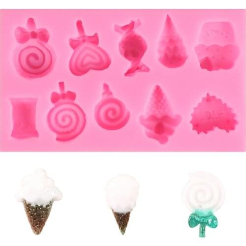 Lollipop Ice Cream Candy Silicone Mold Baby Cake Decorating Tools Cupcake Fondant Chocolate Gumpaste Sugarcraft DIY Soap Mould