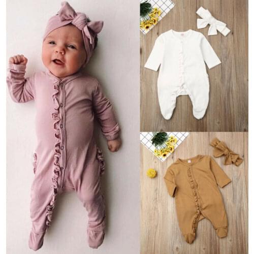 Toddler Newborn Infant Baby Boy Girl Jumpsuit 0-12M Kids Cotton Romper Jumpsuits Clothes Outfits