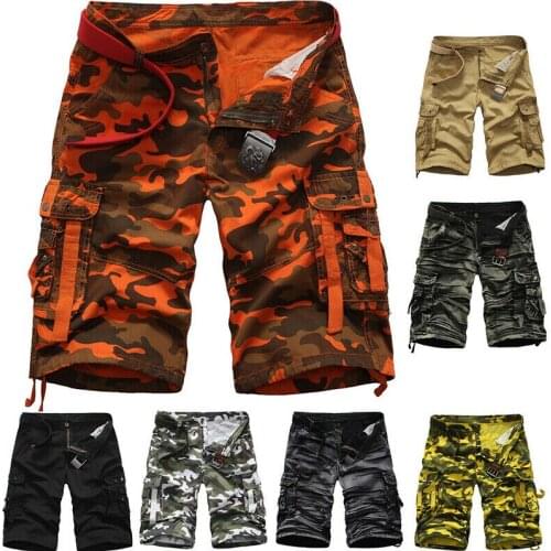 Mens Camo Cargo Shorts Military Army Camouflage Short Summer Casual Pants