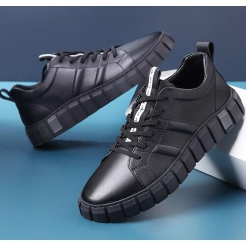 Men Shoes fashion Leather Loafers Breathable Autumn lace up comfortable Casual Shoes Outdoor Men Sneakers shoes for men