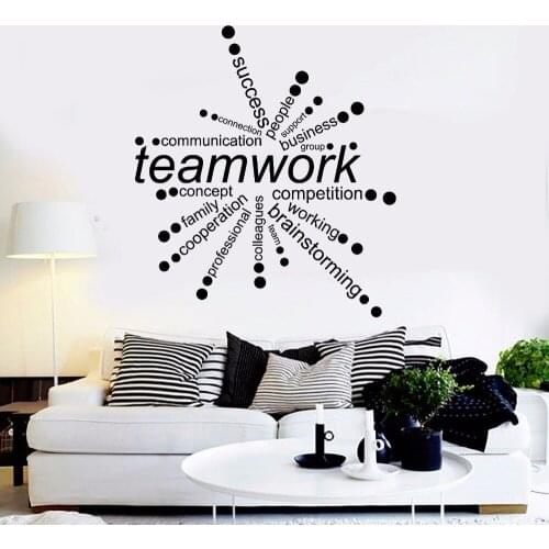 Teamwork Words Art Stickers Office Decor Business Vinyl Wall Stickers Home Decorate Living Room Sofa Background Wallpaper S017