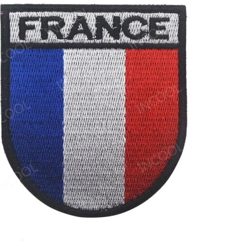 Embroidery Patch France French Flag Shield Tactical Military Patches Emblem Appliques Armband Shoulder Embroidered Badges