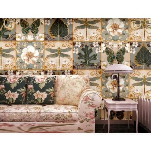 Custom Any Size Murals Wallpaper 3D European retro nostalgic pastoral country American flowers Living Room Sofa Backdrop Wall