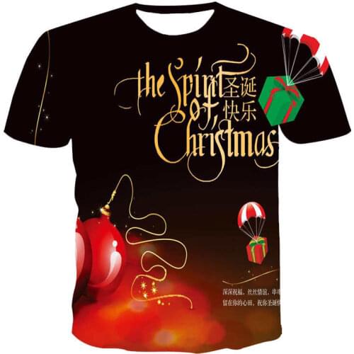 2020 New 3D Men Print Christmas Short Sleeve T-Shirt For Women Santa Claus 3D Shirt And Top