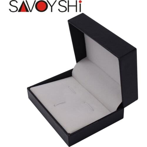 Newest Black Cufflinks Tie Pin Set Box Gift Storage Case Cuff Box Jewelry High Quality Plastic Special Paper Box