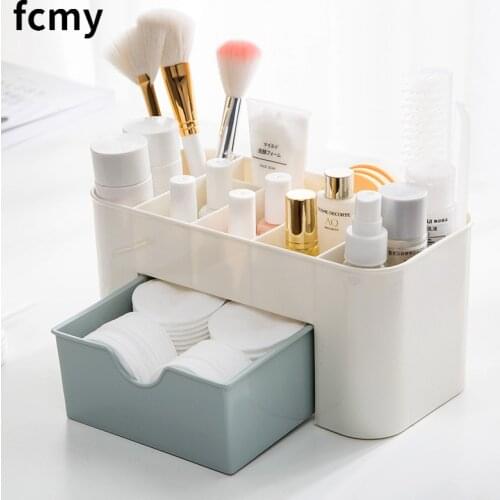 Plastic Makeup Organizers Storage Box Cosmetic Drawers Jewelry Display Box Case Desktop Make Up Container Boxes Organizer Holder
