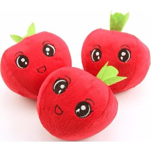 Pet Dog Funny Squeaky Toys Sounding Apple Plush Toys Fruits Model Dog Chew Toys Small Dog Pet Products Supplies