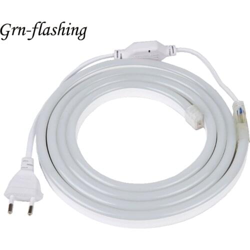 Super bright SMD 2835 AC 220V Neon LED Strip light 120leds/m indoor Outdoor IP68 Waterproof 1M 2M 5M 10M 20M 25M With EU Plug