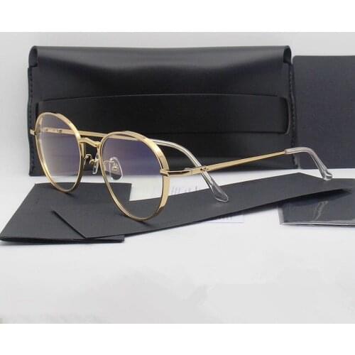Vintage Round eyeglasses frame Gentle brand Optical Titanium Glasses Frame Men Women Liberty Oculos De Grau with Original case
