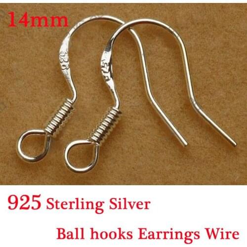 Yage 100Pcs/lot Jewelry Finding 925 Sterling Silver Earrings Hook Unisex Sterling Silver Jewelry Ear Hooks Earring Findings