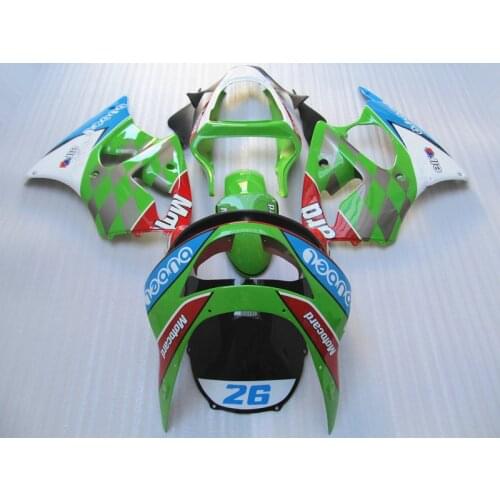 Aftermarket body parts fairing kit for Kawasaki ZX6R 1998 1999 green white red fairings set ninja zx6r 98 99 LF20
