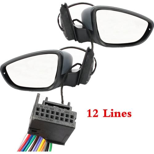 12-Lines Left Right Door Side Wing Mirror Heated Folding Memory Signal Light Assembly For European Jetta Sedan MK6 GLI 2011-2018