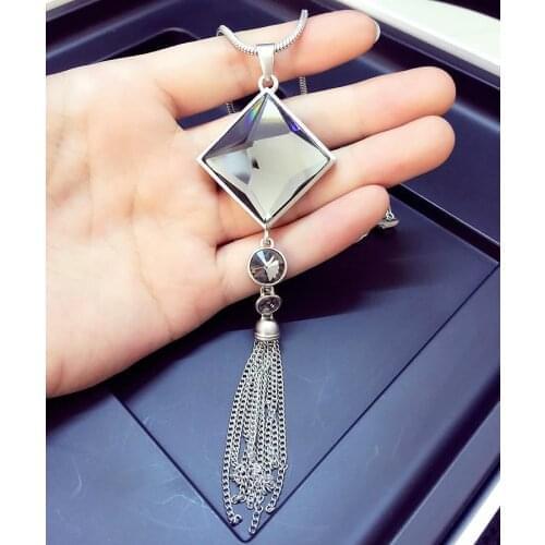 2COLOR New sector Original Crystals from Swarovskis Choker clothes Necklaces 925 Jewelry For Women Christmas Party