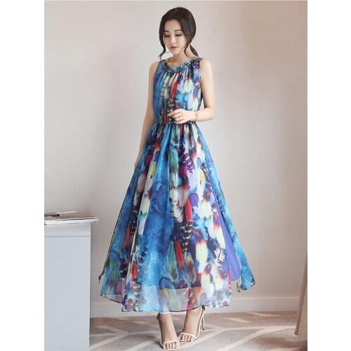 See Through Dress Vestido Largo Verano Mujer Designer Sexy Sleeveless Casual High Quality Runway 2021 New O-neck Fashion Women