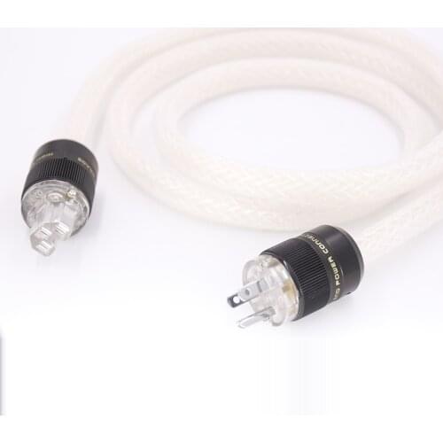 1piece OCC Silver plated 8twist Power cable 8AG Power cable with Rhodium Plated US AC Power Connector For Audio