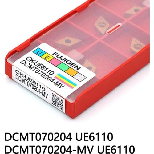 10PCS DCMT070204 MV UE6110 Carbide Insert Turning Tools Inserts Cutter Machining CNC Lathe Turning Cutter Tools Blade
