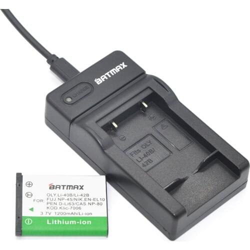 2pcs Li-40B LI-42B LI 40B 42B LI40B Batteries&USB LED Charger for OLYMPUS Camera FE160 FE190 FE210 FE220 FE230 FE240 FE250