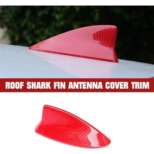 2020 Red Carbon Fiber Car Roof Shark Fin Antenna Cover Trim For 2018-2020 Toyota Camry Exterior Parts Chromium Styling Stickers
