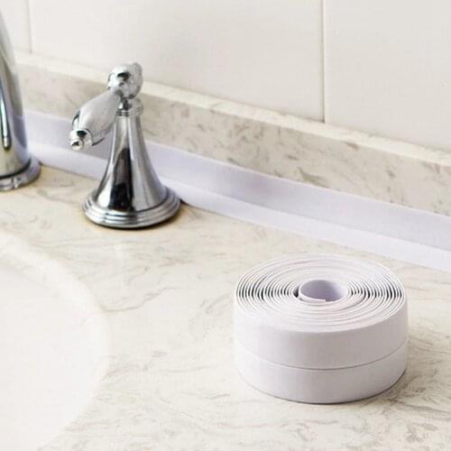 3.2M White Tape Bathroom Kitchen Shower Mould Proof Sticker Sink Cleanable Sealing Strip Self Adhesive PVC Waterptoof Bath Tapes