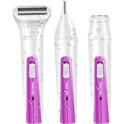 3 in 1 hair trimmer grooming kit USB rechargeable lady shaver eyebrow trimmer body hair remover washable