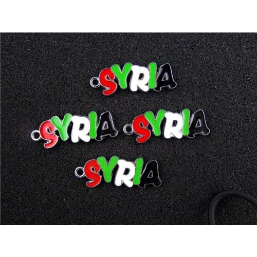 AE636 Mix Color 20Pcs Alloy Metal Enamel Letter Charms Pendant 43x14mm