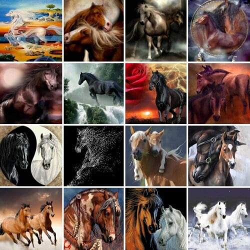 40/45/50/55/60/65 diamond painting 5D Full Square embroidery mosaic Cross Stitch animals Horse zebra DIY home Decoration gift