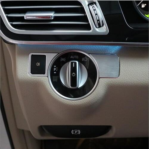 Car styling For Mercedes Benz E Class W212 Headlight Switch Buttons Decorative Frame Covers Interior Stickers Accessories