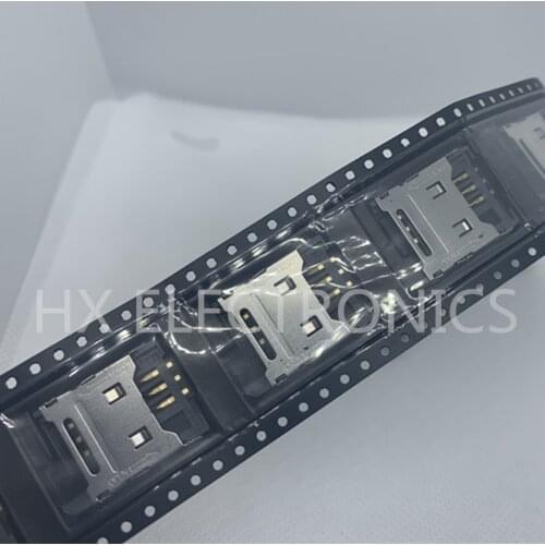 Free shipping 50PCS Flap Large iron lid SIM card connector Cato 6Pin SIM card holder Flip cover