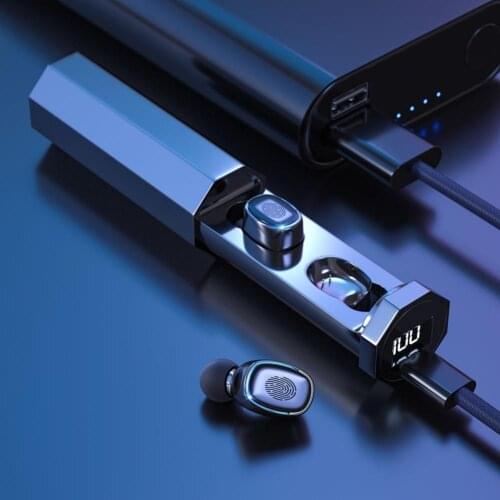 Bluelans 2021 New TWS-03 Bluetooth 5.0 Wireless Mini In-ear Stereo Sound Digital Display Sport Earphones