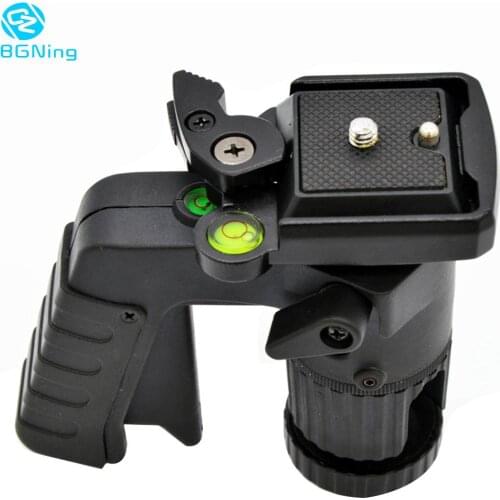 BGNing Universal Tripod Monopod head with Dual level Removable Quick Release Plate 1/4 3/8 Screw for DSLR Cameras Monopod Holder