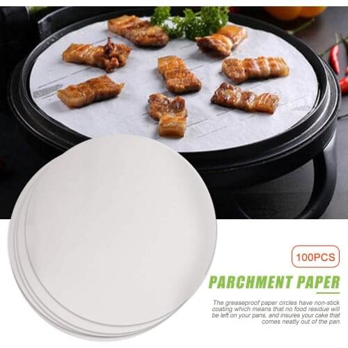 100PCS 7/8/9 Inch Kitchen Baking Parchment Paper Waterproof Round Cake Pan Liners Nonstick Parchment Pan Liners BBQ Paper