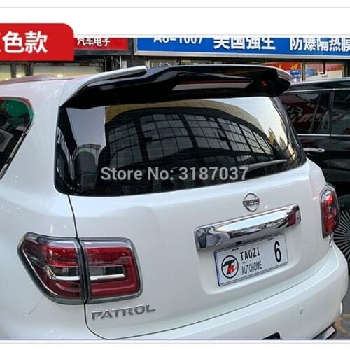 For Nissan PATROL Y62 2011-2018 ABS Plastic Black White Color Rear Roof Spoiler Wing Trunk Lip Boot Cover Car Styling