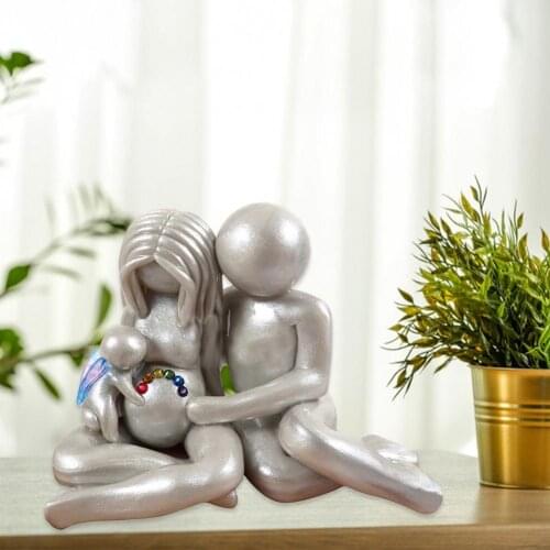 Family Figurines Wide Application Abstract Resin Parents Kids Figurine Art Ornament Eco-friendly and Durable for Home Decor