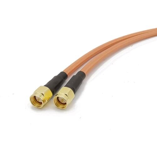 Different Length SMA Male to SMA Male Plug High Temperature Double Shielded RG142 Coaxial RF Cable Plate Copper with Silver