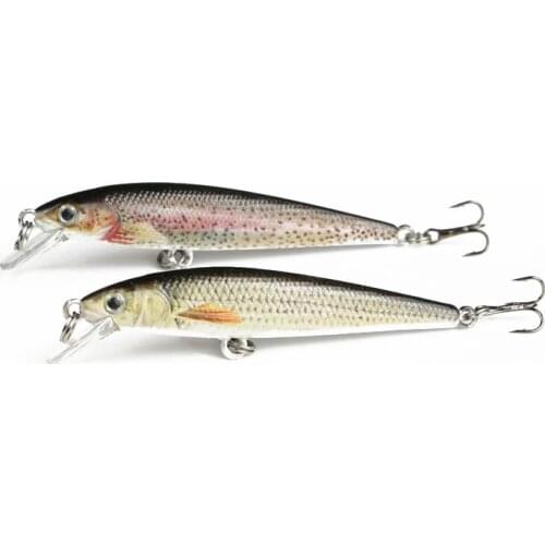 2Pcs Mini Minnow Fishing Bait 6.5cm 2.7g Noise Model Lifelike Minnow Bait Swimbait Crankbait Top Water Bass Fish Lure