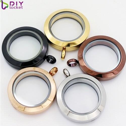 25mm Stainless Steel Round Plain Glass Locket Necklace Wholesale LSSS04-25MM