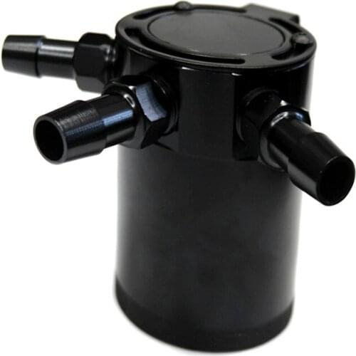 300ml 3-Port Oil Catch Can Compact Baffled Aluminum Reservoir Oil Catch Tank Fuel Tank Three hole breathable Kettle