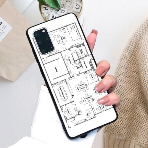 For Samsung Galaxy The Office Floor Plan Soft TPU Black Border Samsung Galaxy Case