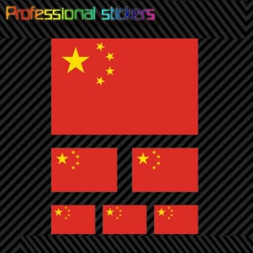 6 Pcs Assorted Chinese Flag Sticker Set Die Cut Decal China Stickers for Car, RV, Laptops, Motorcycles