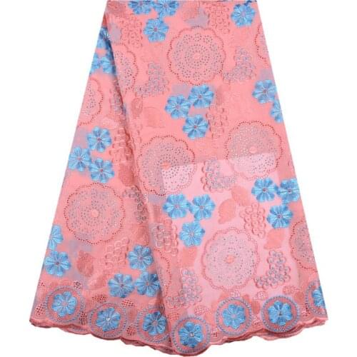 Latest African Cotton Swiss Voile Lace Fabric 2019 High Quality Swiss Voile Lace In Switzerland Cotton Lace Fabric Dresses 1559