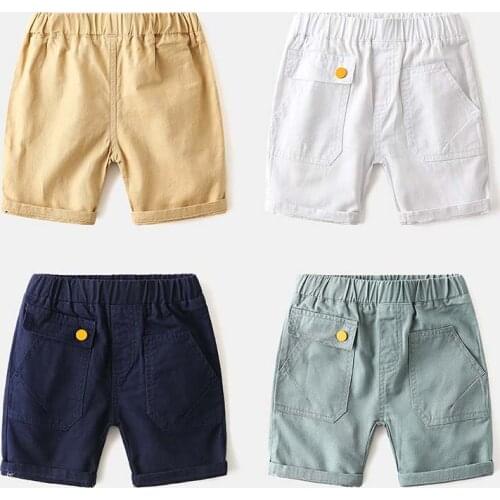 New Summer Children Shorts Cotton Shorts Boys Solid Elastic Waist Shorts Toddler Panties Kids Beach Short Sports Pants Clothing