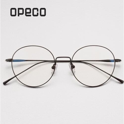 Opeco pure titanium womens reto round eyeglasses including prescription lenses eyewear RX recipe female frame spectacles 1640