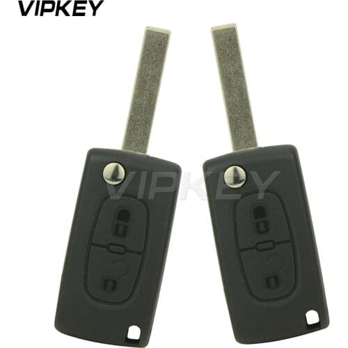 Remotekey 2pcs CE0536 MODEL 207 307 308 car Flip remote key for Peugeot citroen 2 Button 434mhz HU83 key blade remotekey