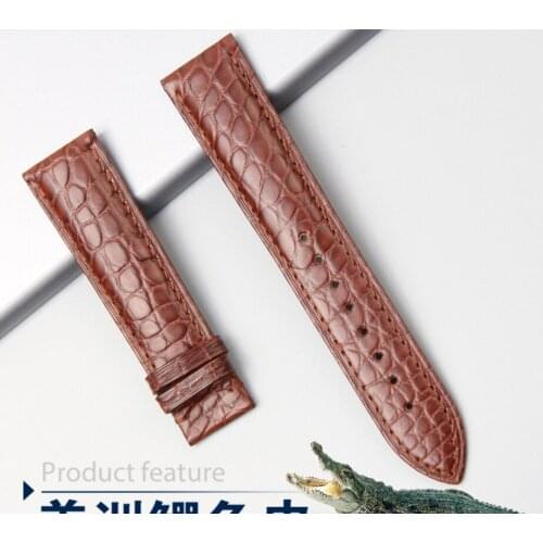 Crocodile leather strap double-sided strap round alternative for dw Tissot custom watch strap mens and womens leather hot-sell