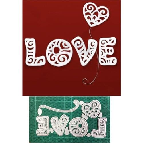 Craft dies Heart Balloon Letter Love metal cutting dies scrapbooking diy paper card making embossing dies stencils dies new 2020