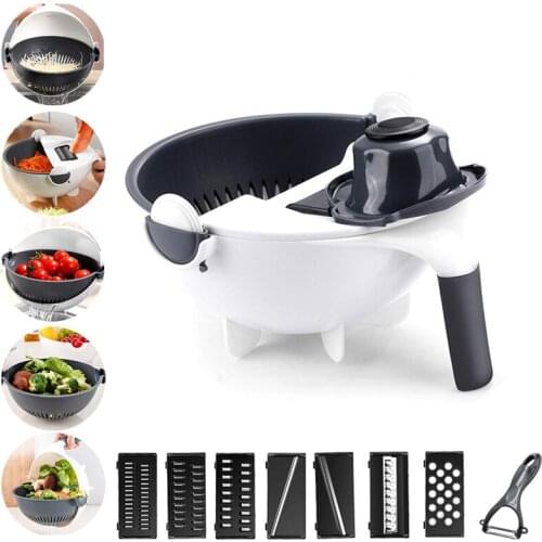 Manual Vegetable Cutter Slicer Multi-function Kitchen Salad Maker Fruit Shredder Grater Rotating Vegetable Chopper Potato Peeler